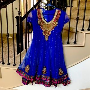 Blue churidar top, size 42, with stones